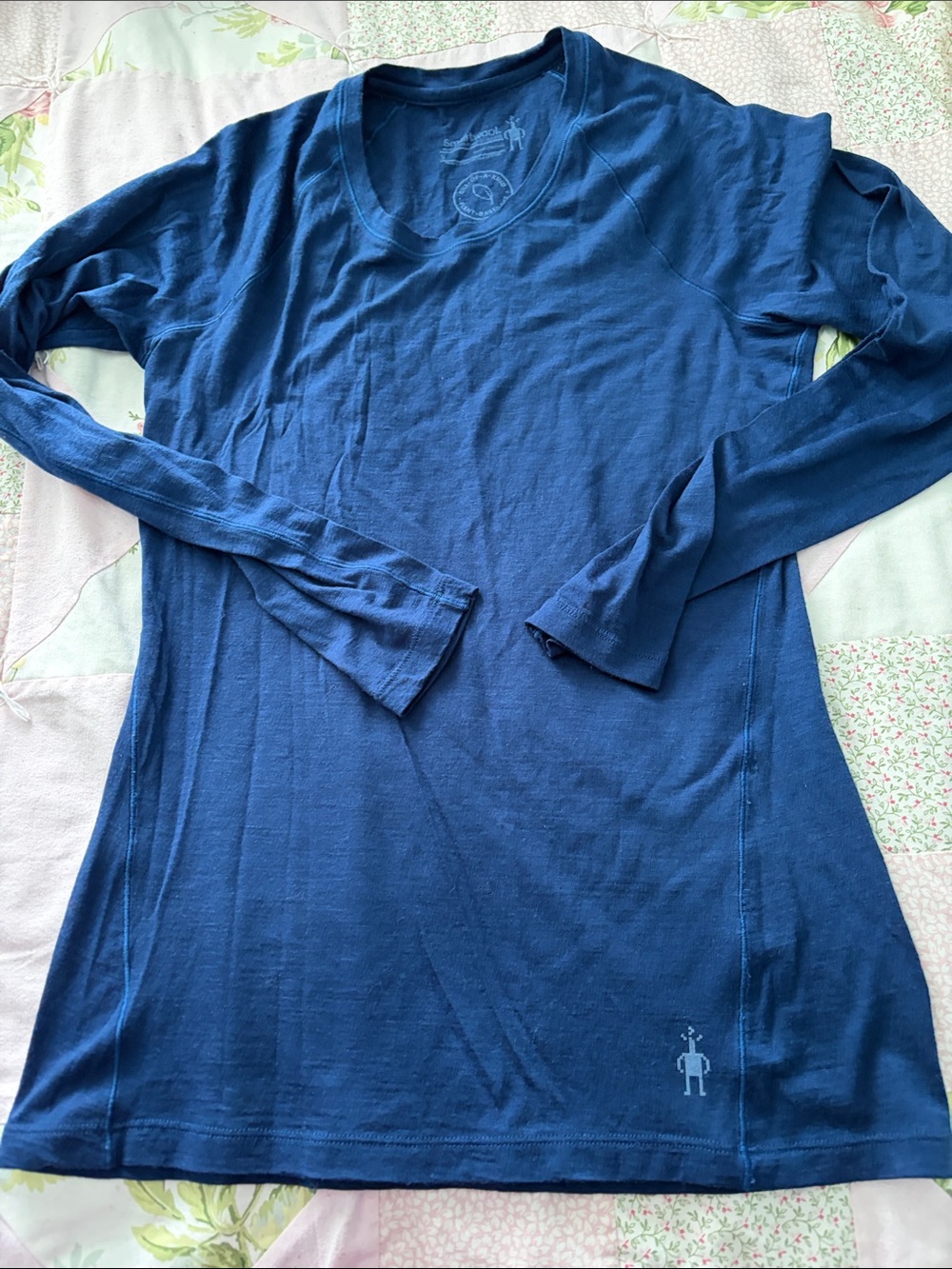 Smart wool  Long Sleeve Crew Shirt - Deep Blue